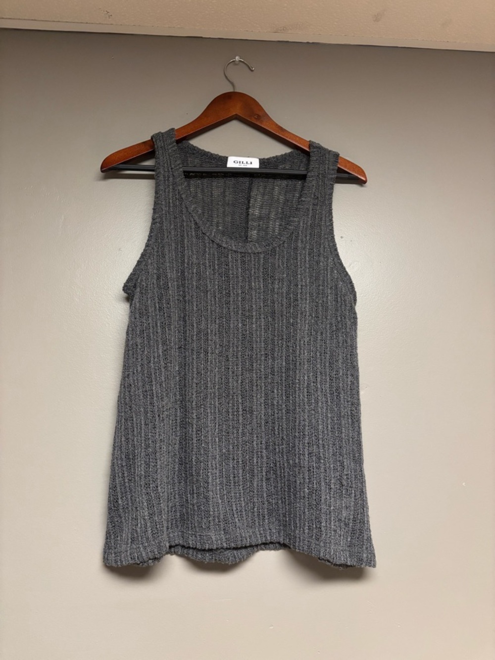 Gilli Charcoal  Knit Tank